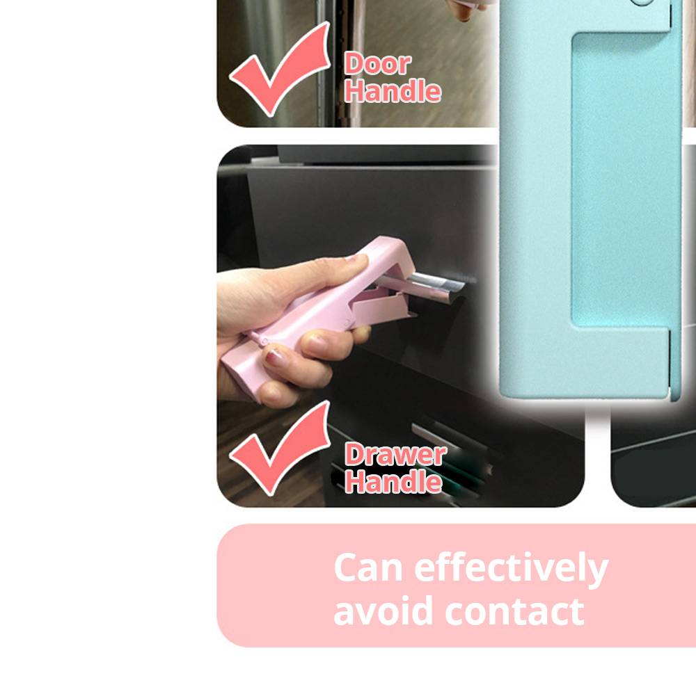 Portable Virus Isolation Tool Contains Disinfectant Avoid Touching Travel Safety English Version - Blue