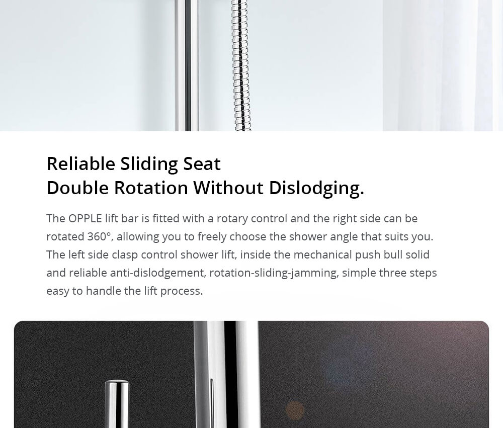 OPPLE Pressurized Handheld Shower Set Punch-Free Adsorption Three-speed Mode Adjustable Automatic Charging One-click STOP Button - Silver