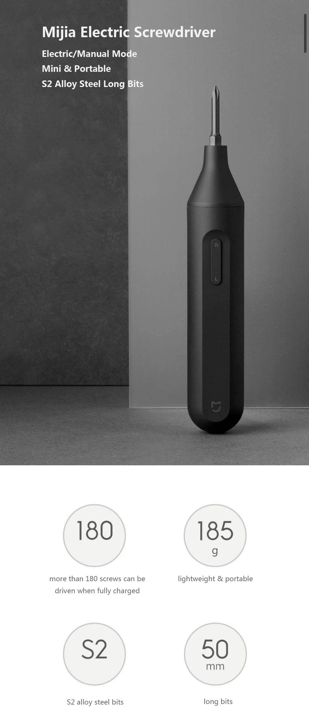 Xiaomi Mijia Electric Screwdriver Black