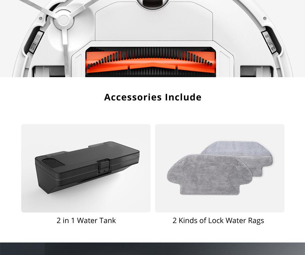 Xiaomi Mijia Pro STYJ02YM Robot Vacuum Cleaner LDS Version 2100pa Intelligent Electric Control Water Tank Three Cleaning Modes - White