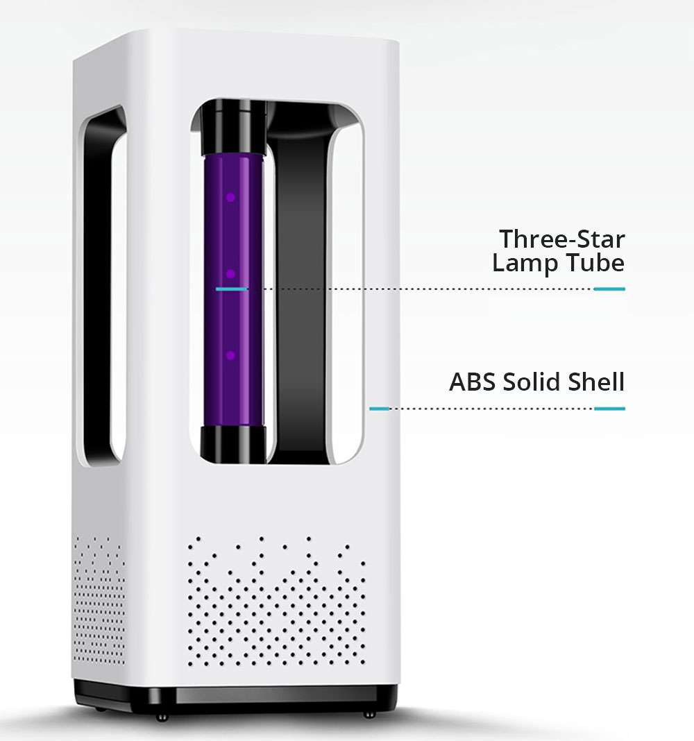 Electric Mosquito Killer Lamp Portable Mute Pure physical 365nm LightWave Photocatalyst Insect Pest Trap Lamp For Home Outdoor Camping USB Version 199 Square - White