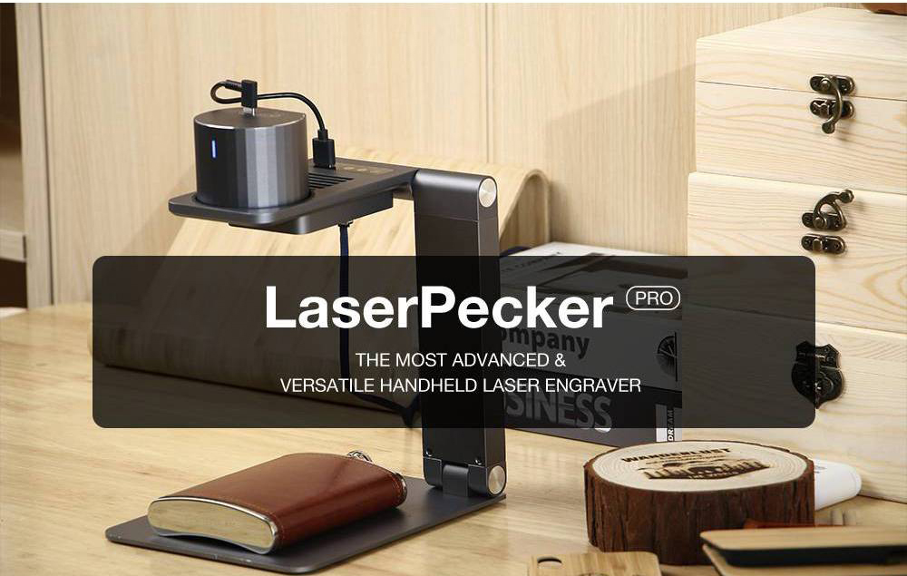 Graveur laser intelligent LaserPecker Pro Deluxe avec support de mise au point automatique Mode de prévisualisation de contrôle intelligent Verrouillage par mot de passe Arrêt de surchauffe Détection de mouvement Googles Durée de vie de plus de 10 000 heures