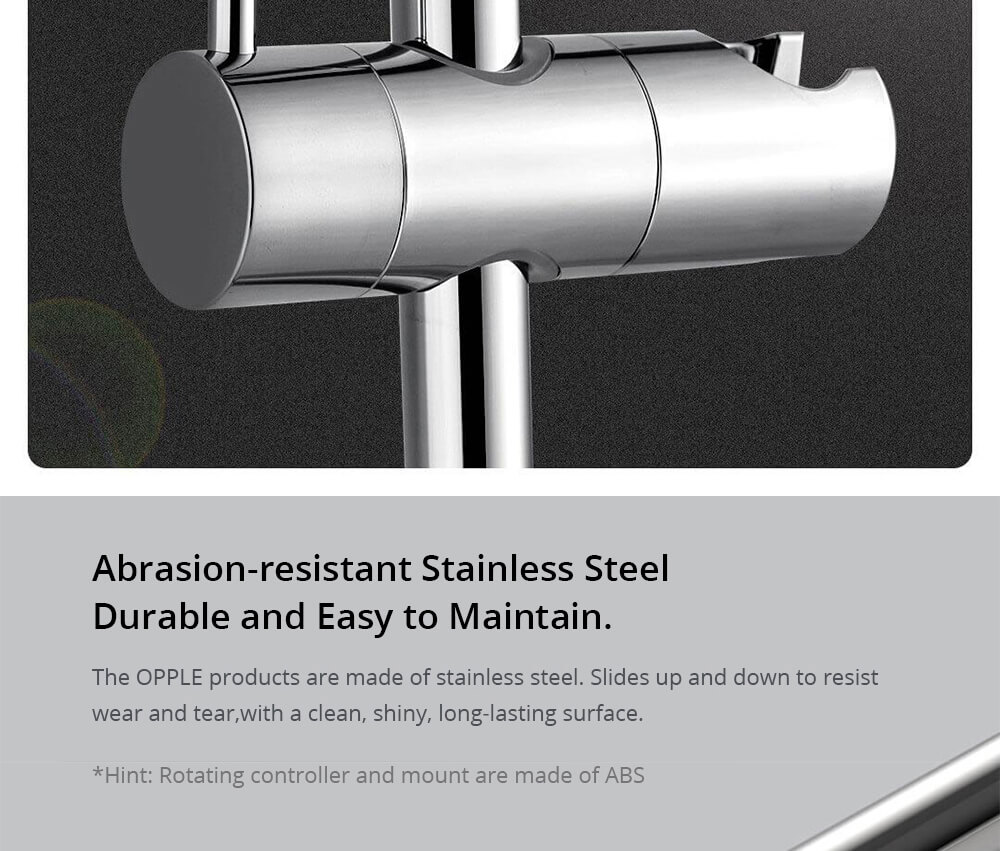 OPPLE Pressurized Handheld Shower Set Punch-Free Adsorption Three-speed Mode Adjustable Automatic Charging One-click STOP Button - Silver