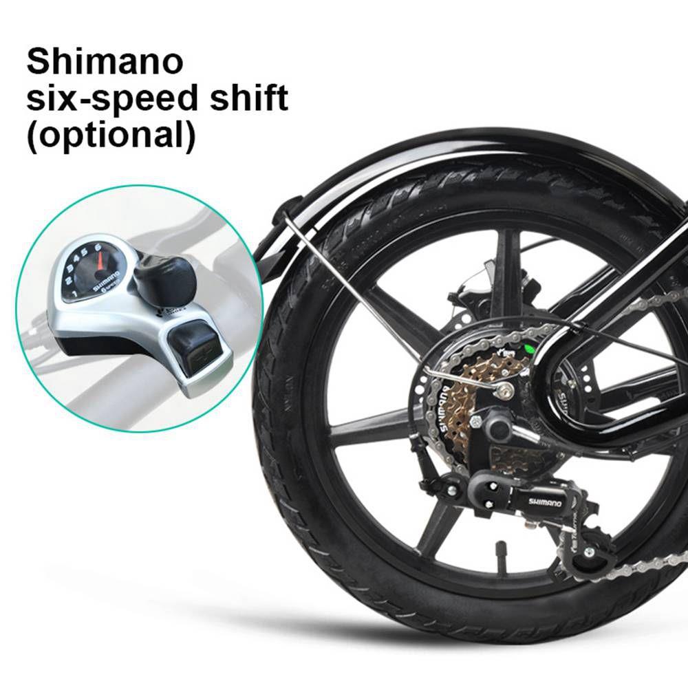 FIIDO D3S Folding Moped Electric Bike Gear Shifting Version City Bike Commuter Bike 16 inch Tires 250W Motor Max 25km/h SHIMANO 6 Speeds Shift 7.8Ah Battery - White