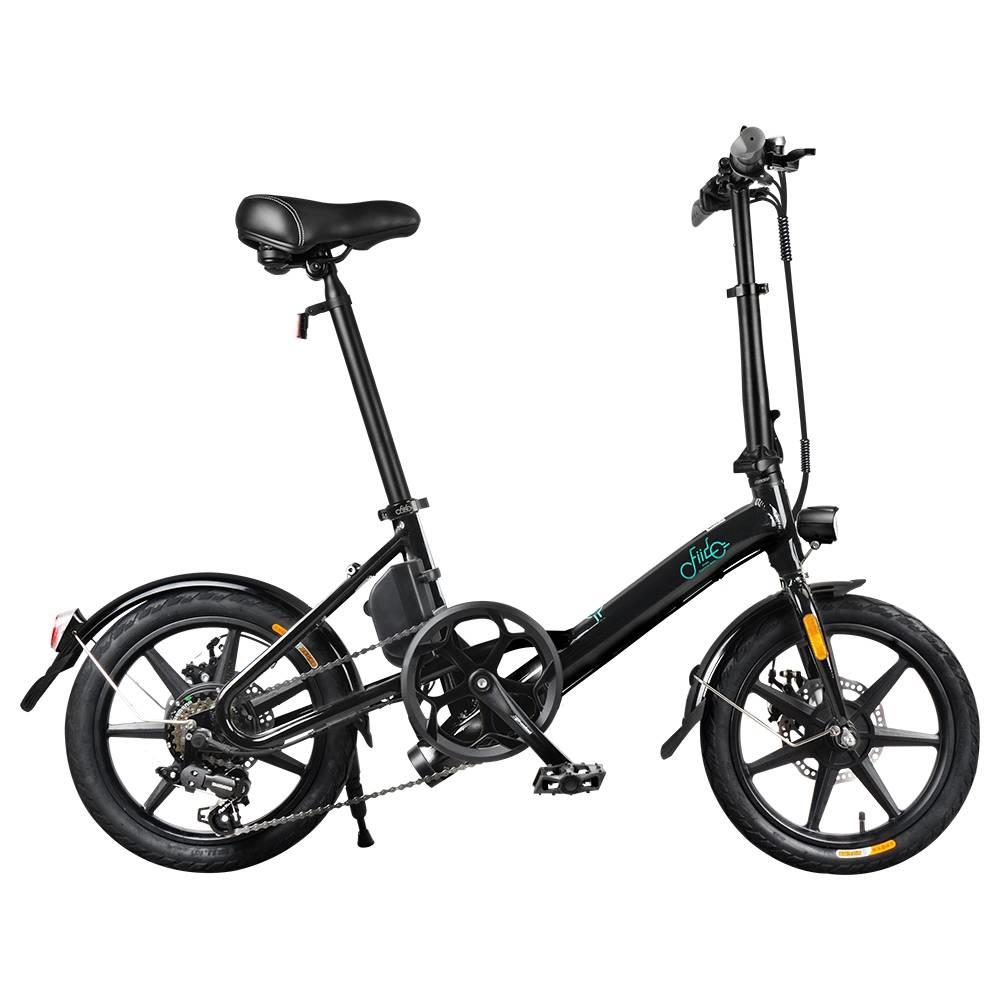 FIIDO D3S Folding Moped Electric Bike Gear Shifting Version City Bike Commuter Bike 16 inch Tires 250W Motor Max 25km/h SHIMANO 6 Speeds Shift 7.8Ah Battery - White