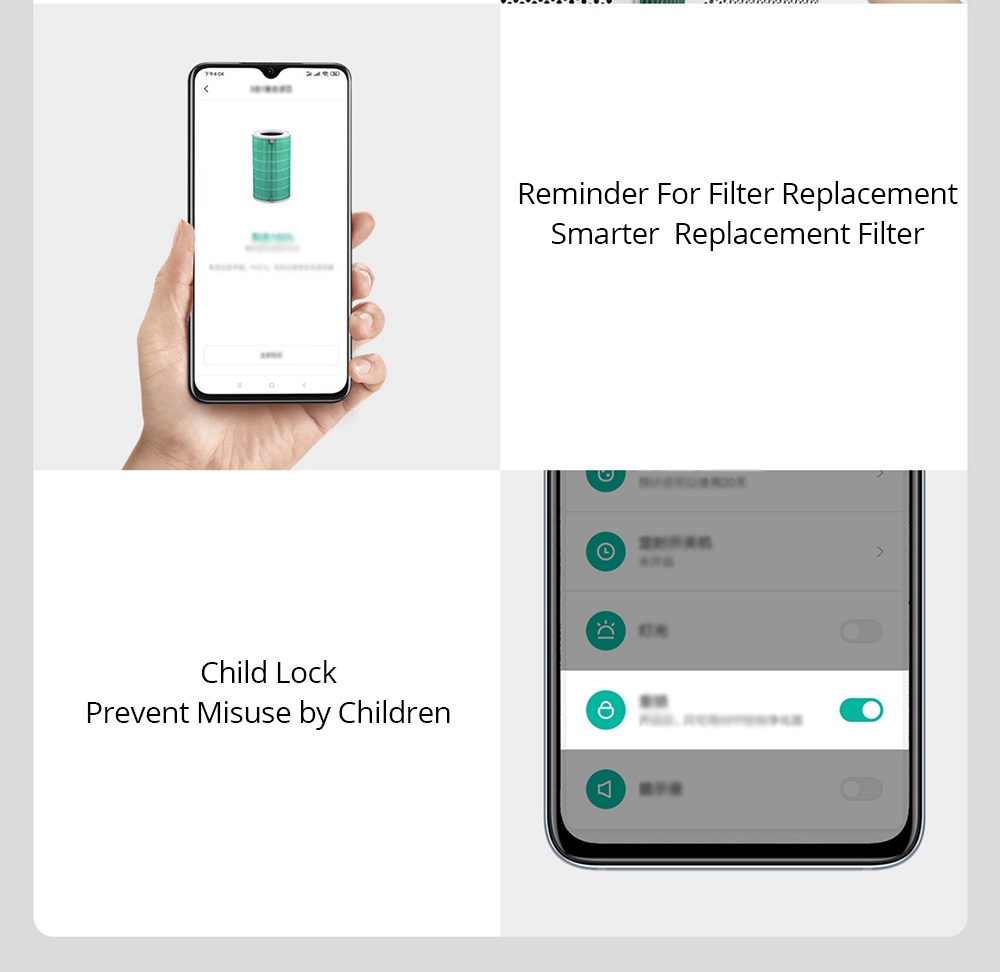 Xiaomi Mijia Smart Air Purifier F1 Intelligent Control OLED Touch Display Strong Sterilization Anti-haze Aldehyde Efficient Removal PM2.5 Formaldehyde - White