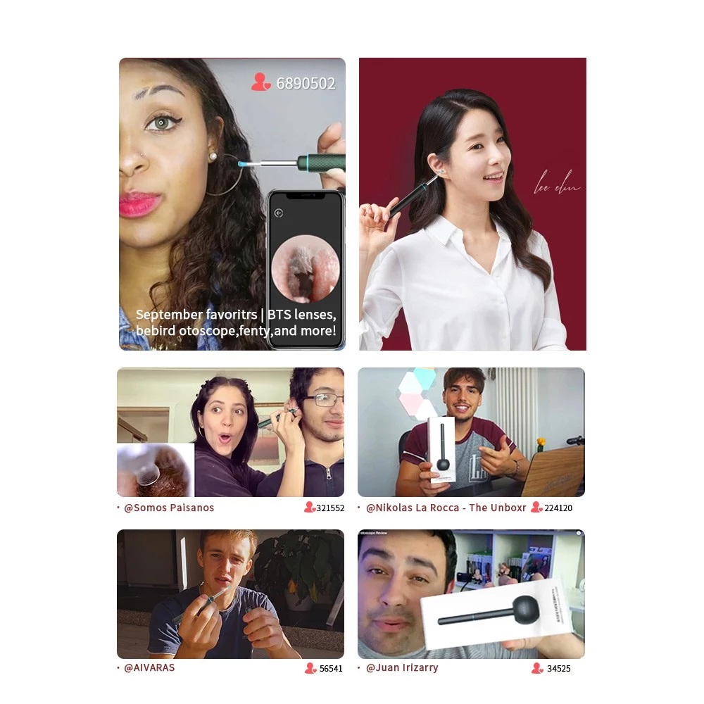 Xiaomi Mijia Bebird M9 Pro Smart Visual Ear Stick 17in1 300w High Precision Endoscope 350mAh with Magnetically Charged Base Ear Picker Tool Set