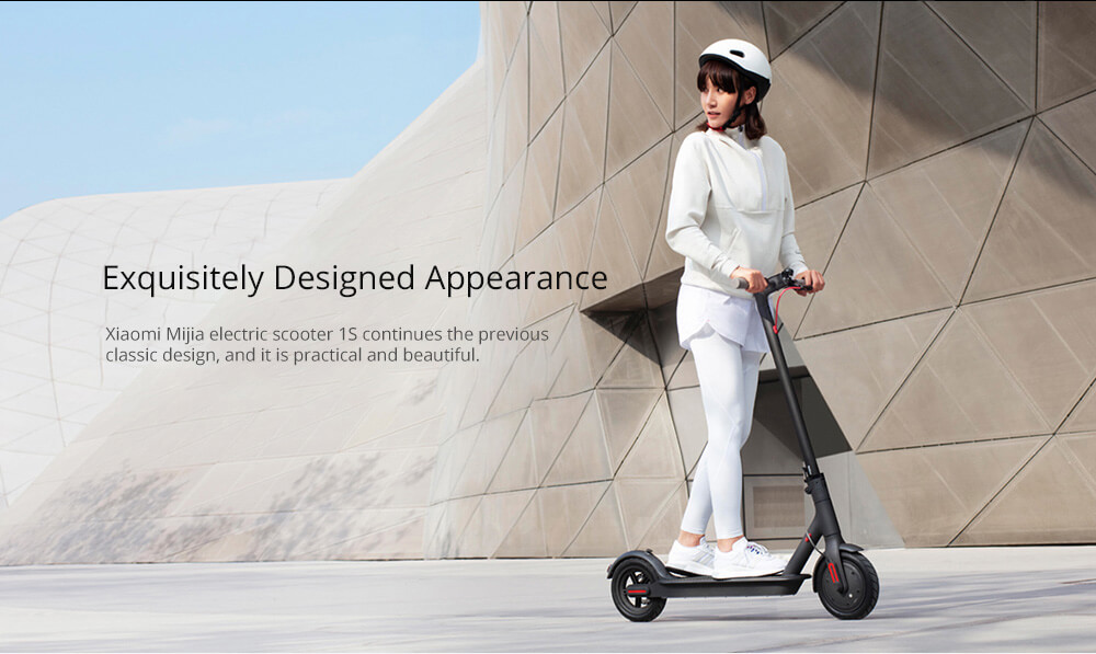 Xiaomi Mijia Electric Scooter 1S Folding Electric Scooter 8.5 Inch Tire 250W Brushless Motor Up To 30km Range Max speed 25km/h Smart Display Dual Brake CN Version - Black
