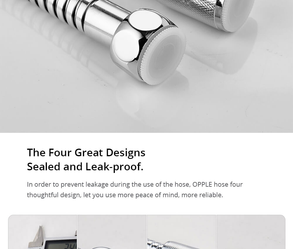 OPPLE Pressurized Handheld Shower Set Punch-Free Adsorption Three-speed Mode Adjustable Automatic Charging One-click STOP Button - Silver