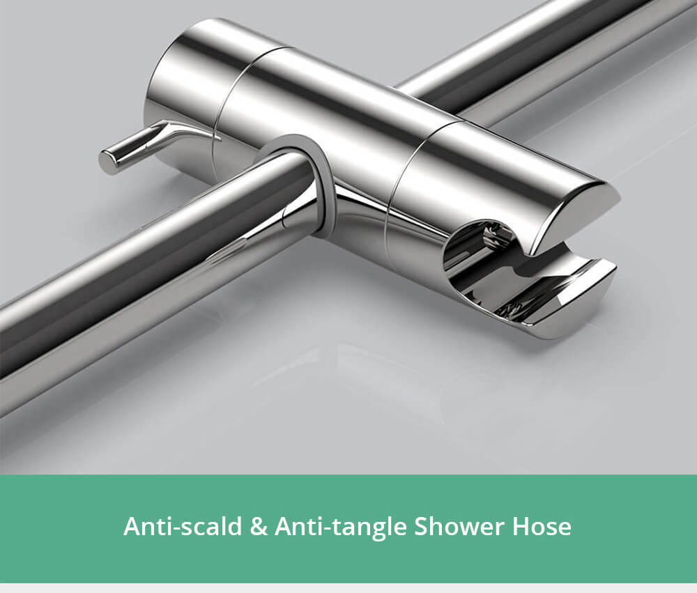 OPPLE Pressurized Handheld Shower Set Punch-Free Adsorption Three-speed Mode Adjustable Automatic Charging One-click STOP Button - Black