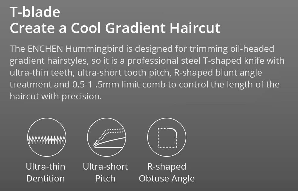 Enchen Hummingbird Electric Hair Clipper USB Rechargeable Low Noise With 3 Hair Combs 1500mAh Lithium Battery From Xiaomi Youpin - Black