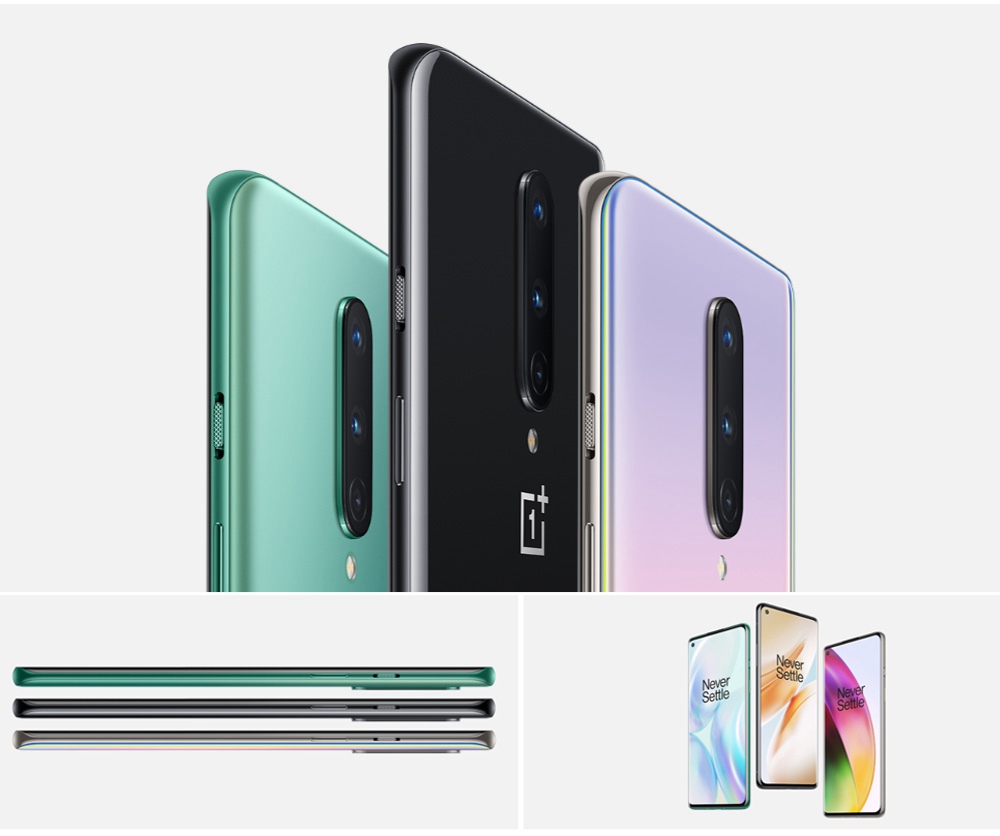 OnePlus 8 6.55 Inch Screen 5G Smartphone Qualcomm Snapdragon 865 Octa Core 8GB RAM 128GB ROM Android 10.0 Dual SIM Dual Standby Global ROM - Glacial Green