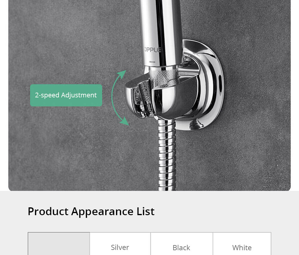 OPPLE Pressurized Handheld Shower PVC Hose 1.5 Meters Explosion-proof Anti-stress - Silver