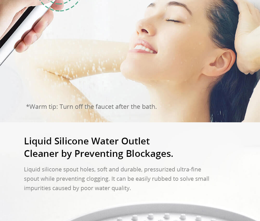 OPPLE Pressurized Handheld Shower Set Punch-Free Adsorption Three-speed Mode Adjustable Automatic Charging One-click STOP Button - Silver