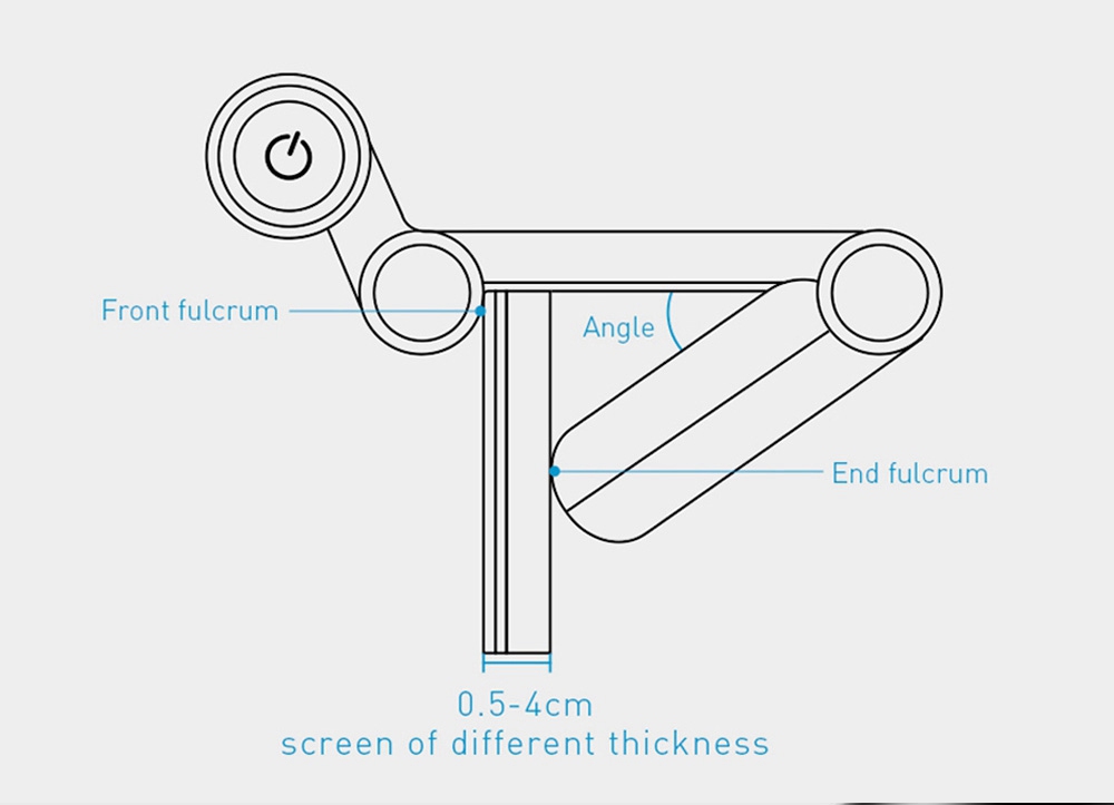 Baseus USB Stepless Dimming Screen Hanging Light Adjustable Computer Eye Protection Lamp - Black