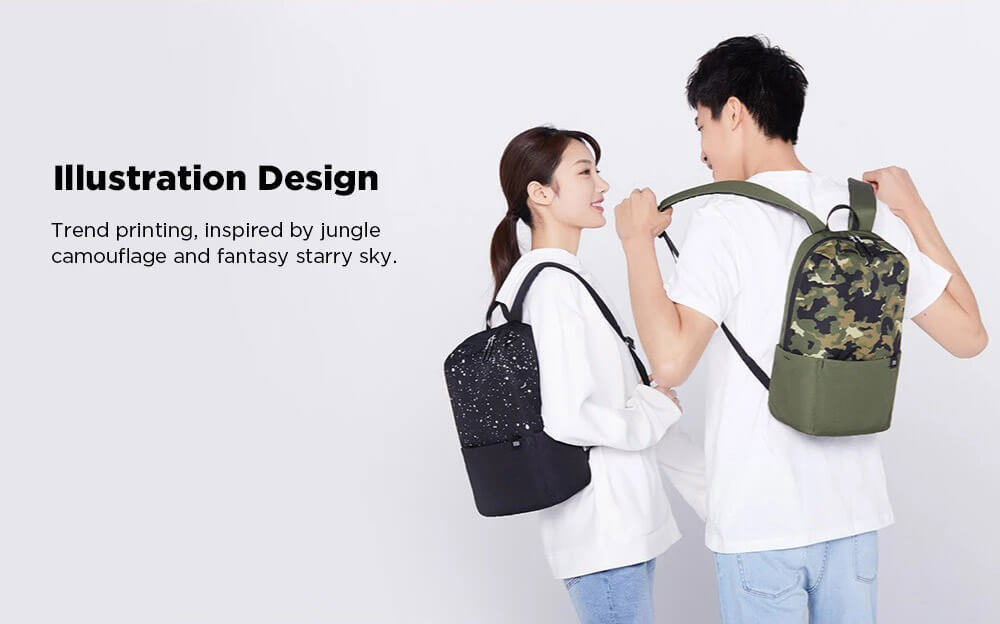 Xiaomi Portable Zipper Backpack Camouflage 10L Large Capacity Level 4 Waterproof EPE Cotton Shoulder Strap - Green
