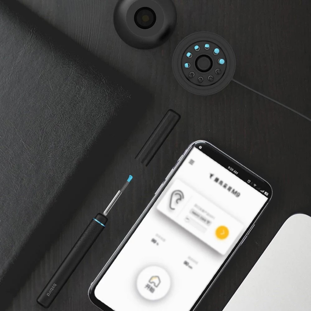 Xiaomi Mijia Bebird M9 Pro Smart Visual Ear Stick 17in1 300w High Precision Endoscope 350mAh with Magnetically Charged Base Ear Picker Tool Set