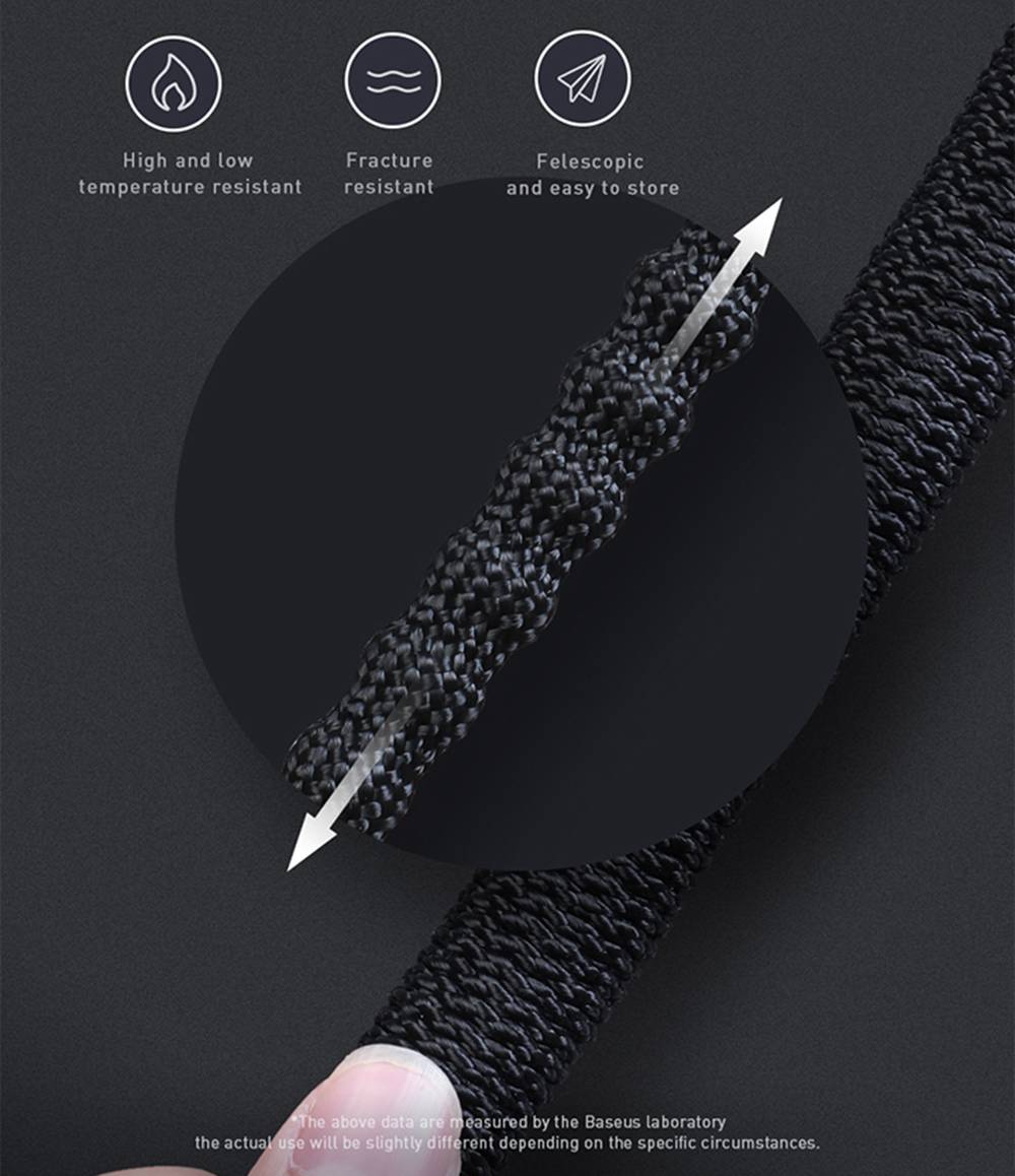 Baseus CRXCO1 Simple Life Car Spray Nozzle With 7.5m Magic Telescopic Explosion-Proof TPE Water Pipe Three-Section Interface Water-shaped Adjustable - Black