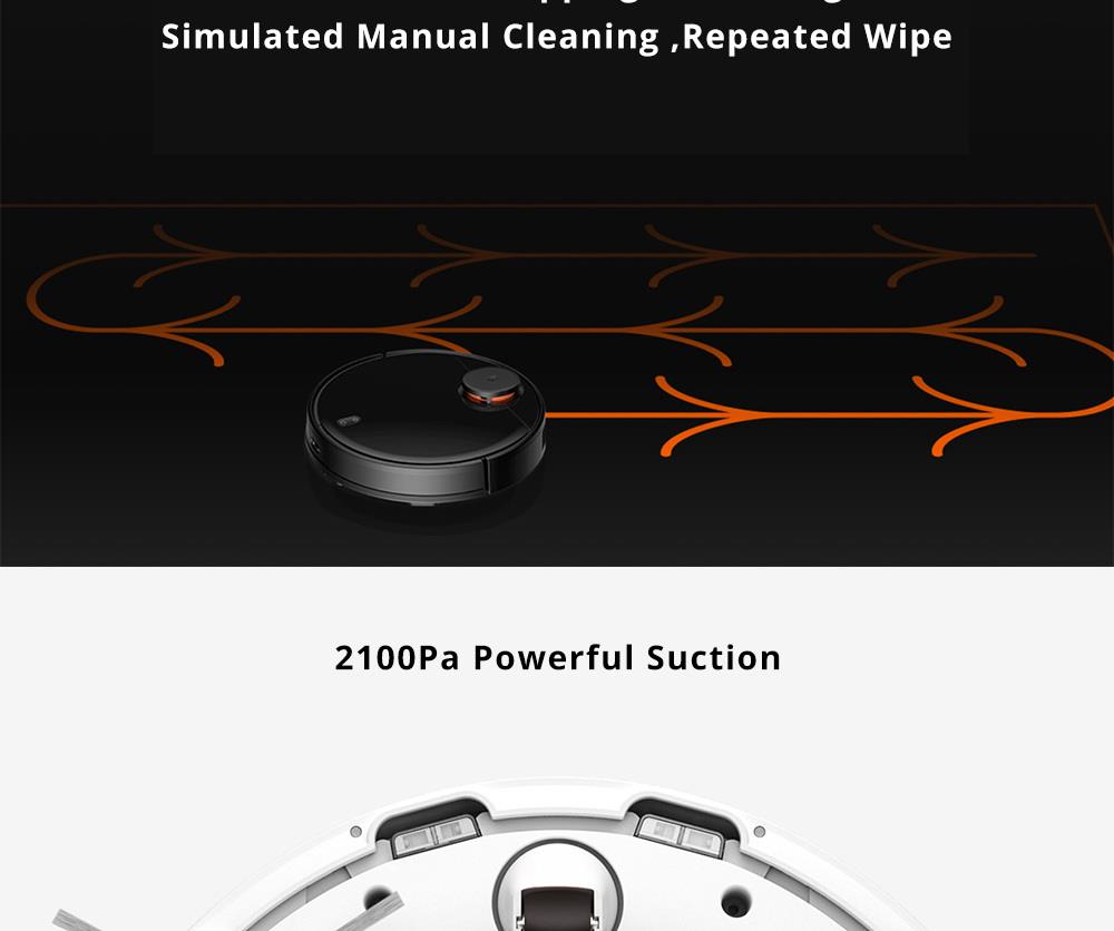 Xiaomi Mijia Pro STYJ02YM Robot Vacuum Cleaner LDS Version 2100pa Intelligent Electric Control Water Tank Three Cleaning Modes - White