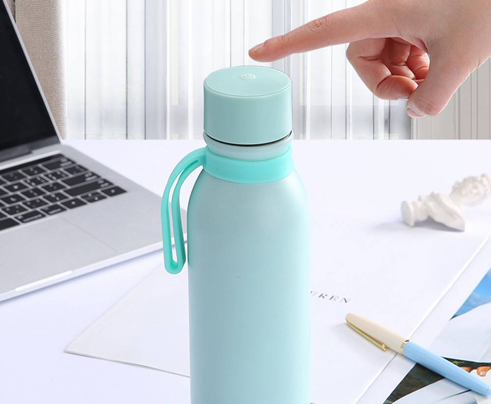 550ml Deep UV Sterilizing Thermos Purified Drinking Water Sterilization Rate 99.9% USB Charging Home Office - Pink