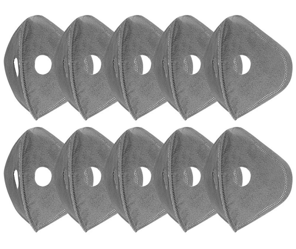 50PCS Cycling Mask 5-layer Filter Chip Replacement Activated Carbon Dustproof Anti-fog For Bicycle Outdoor - Gray