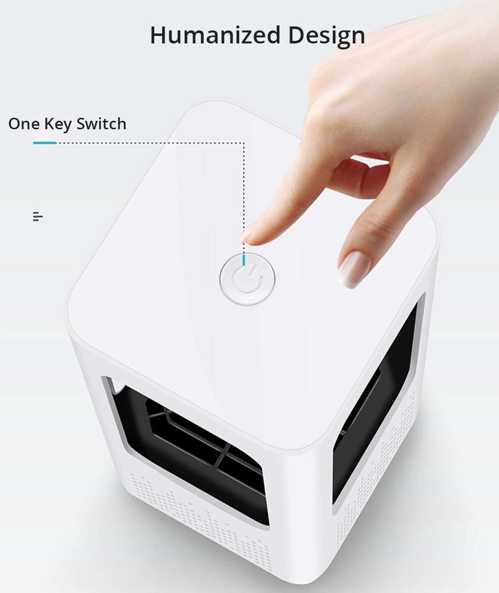 Electric Mosquito Killer Lamp Portable Mute Pure physical 365nm LightWave Photocatalyst Insect Pest Trap Lamp For Home Outdoor Camping USB Version 199 Square - White