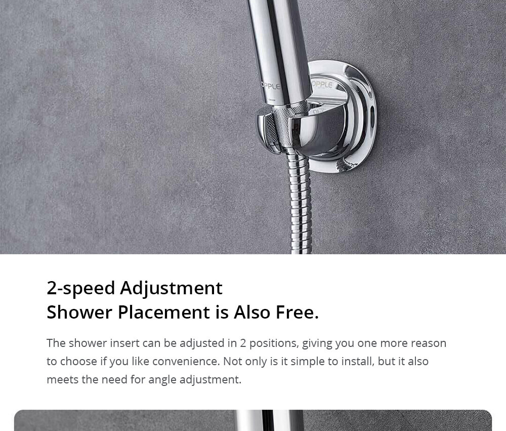OPPLE Pressurized Handheld Shower Set Punch-Free Adsorption Three-speed Mode Adjustable Automatic Charging One-click STOP Button - White