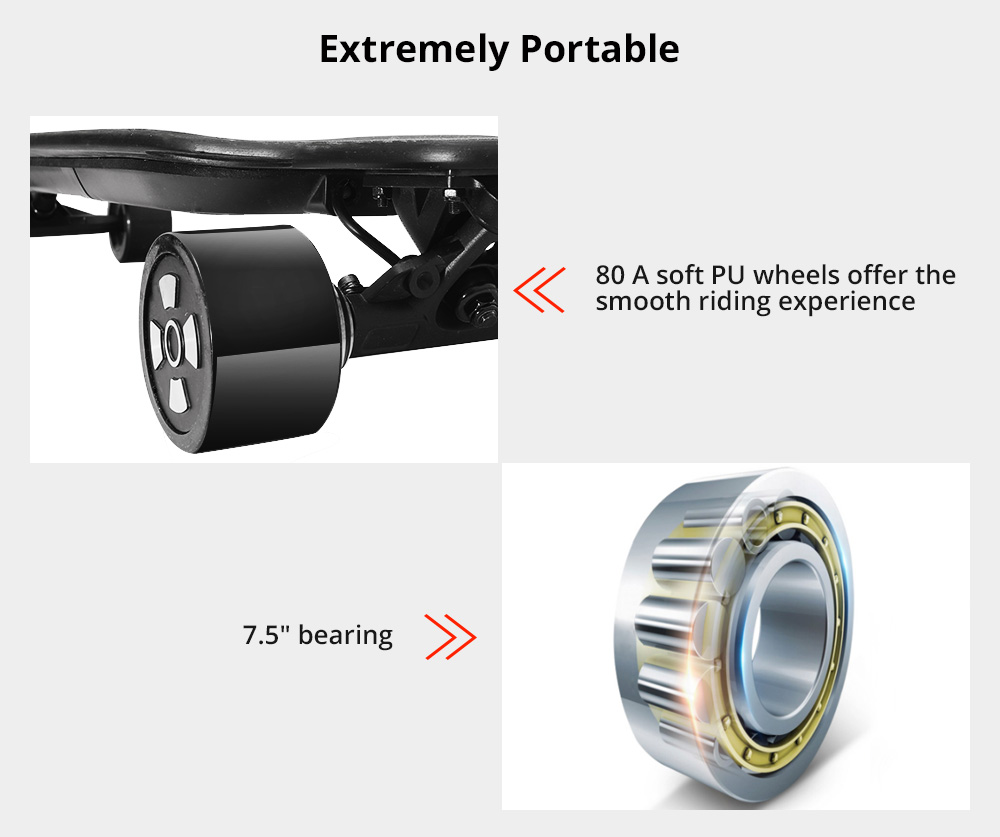 REDPAWZ RDZ-07 Electric Skateboard 300W x2 Dual Motors 6600mAh Battery Max Speed 40km/h With Remote Control - Black