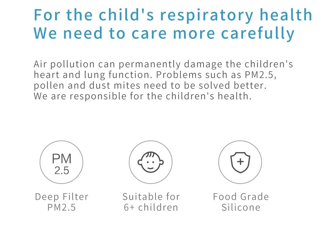 Woobi Play Children Anti-Pollution Mask Reusable Washable F95 4-Layers Filter 95% Anti PM2.5 Safe Clean Breathing Mask From Xiaomi Youpin
