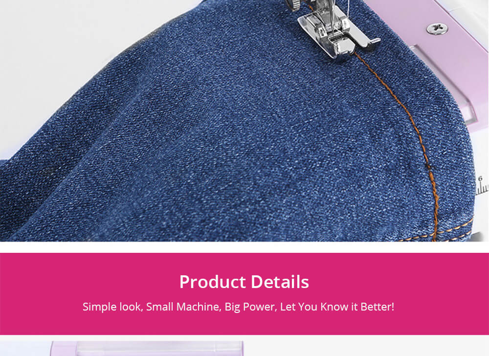 Portable Mini Household Multifunction Electric Sewing Machine 12 Stitches Double Thread Replaceable Presser Foot - White