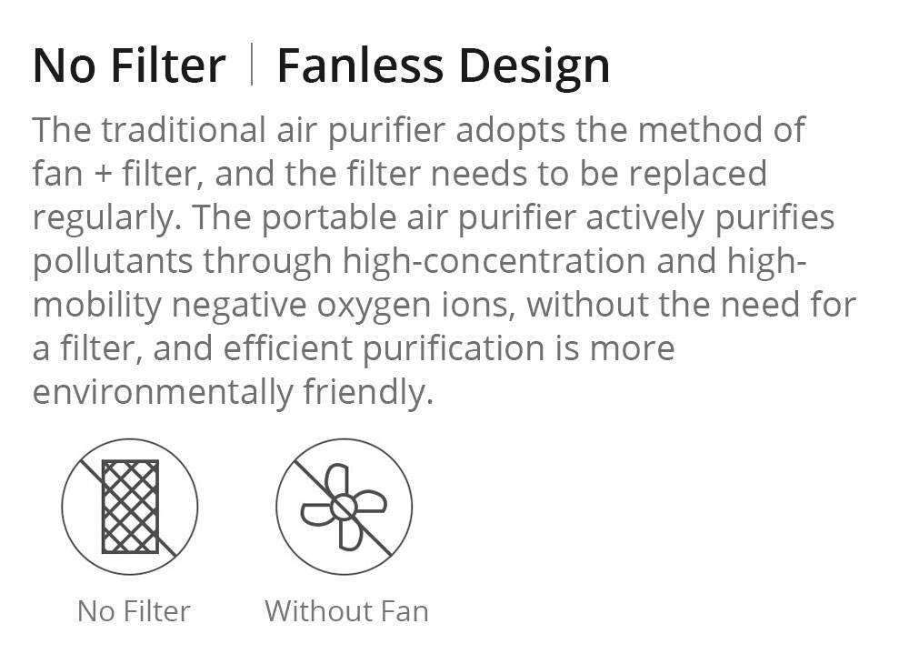 COCLEAN Kumamoto Bear Portable Mini Electric Air Purifier High-efficiency Negative Ion Remove Formaldehyde Viruses 165mAh Battery - Black