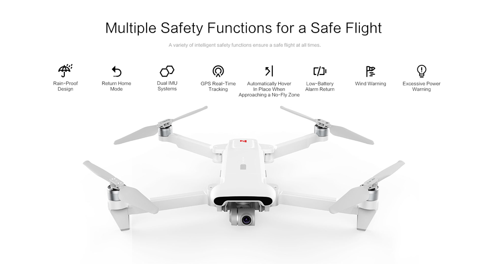 Xiaomi FIMI X8 SE 2020 4K Camera 8KM GPS WiFi FPV Foldable RC Drone with 3-Axis Gimbal 35mins Flight Time RTF - White