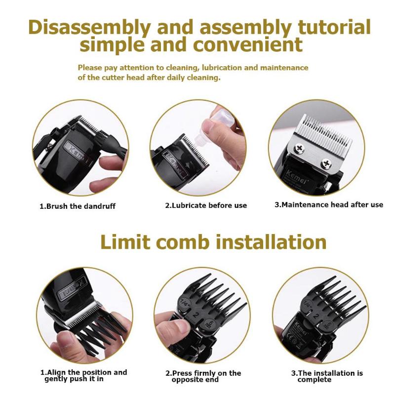 Kemei KM-2850 Professional Hair Clipper Electric Powerful Cordless Hair Trimmer Cutting Machine Haircut Trimmer Styling Tools