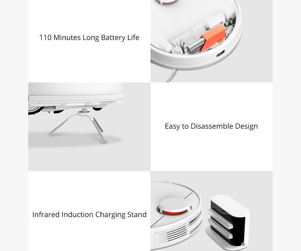 Xiaomi Mijia Pro STYJ02YM Robot Vacuum Cleaner LDS Version 2100pa Intelligent Electric Control Water Tank Three Cleaning Modes - White