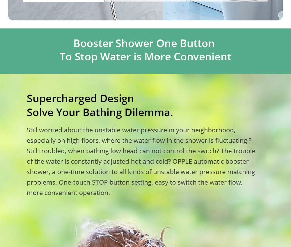 OPPLE Pressurized Handheld Shower PVC Hose 1.5 Meters Explosion-proof Anti-stress - Silver