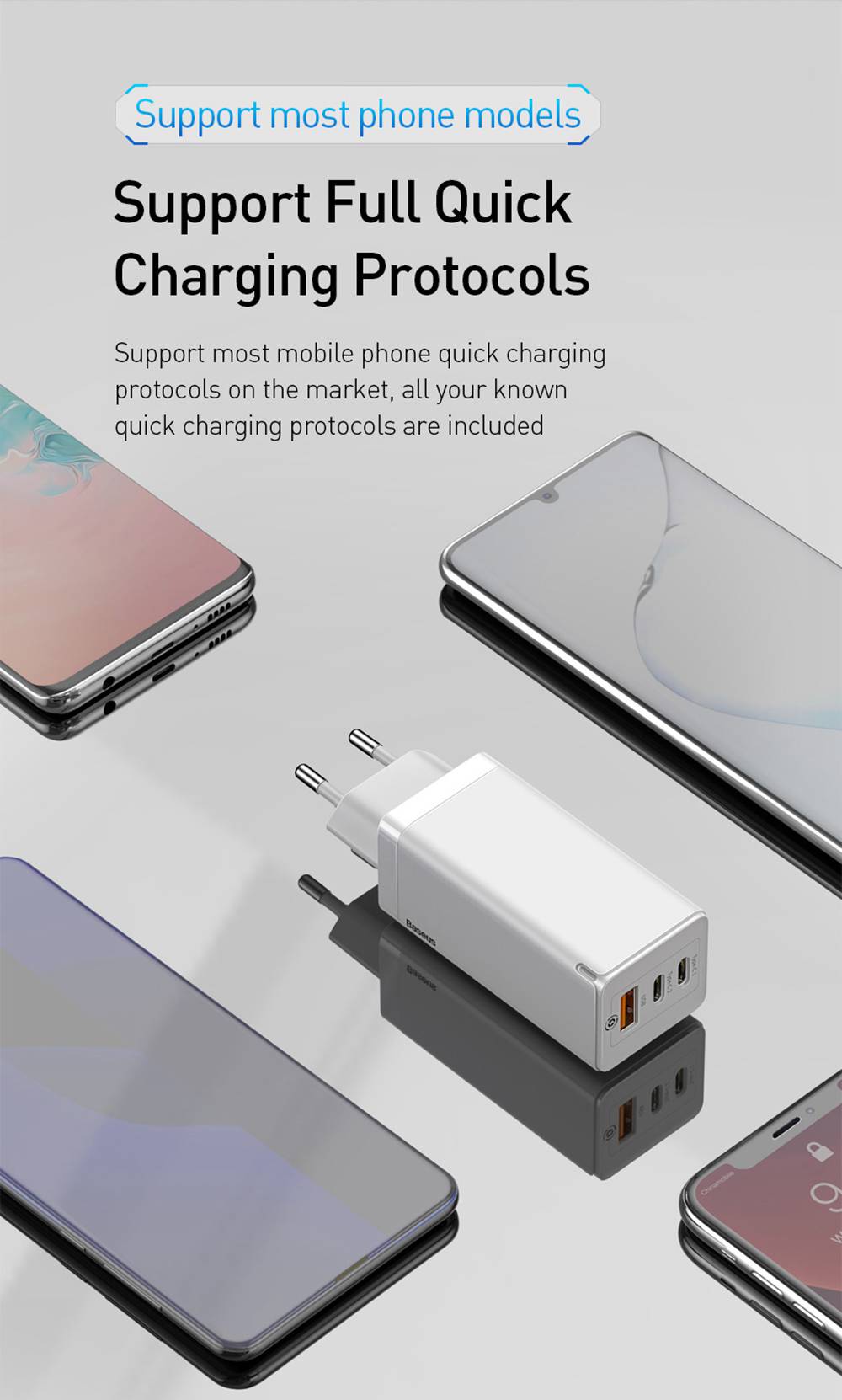 Baseus 65W GaN Fast Charger PD3.0 QC4.0 EU Plug Black