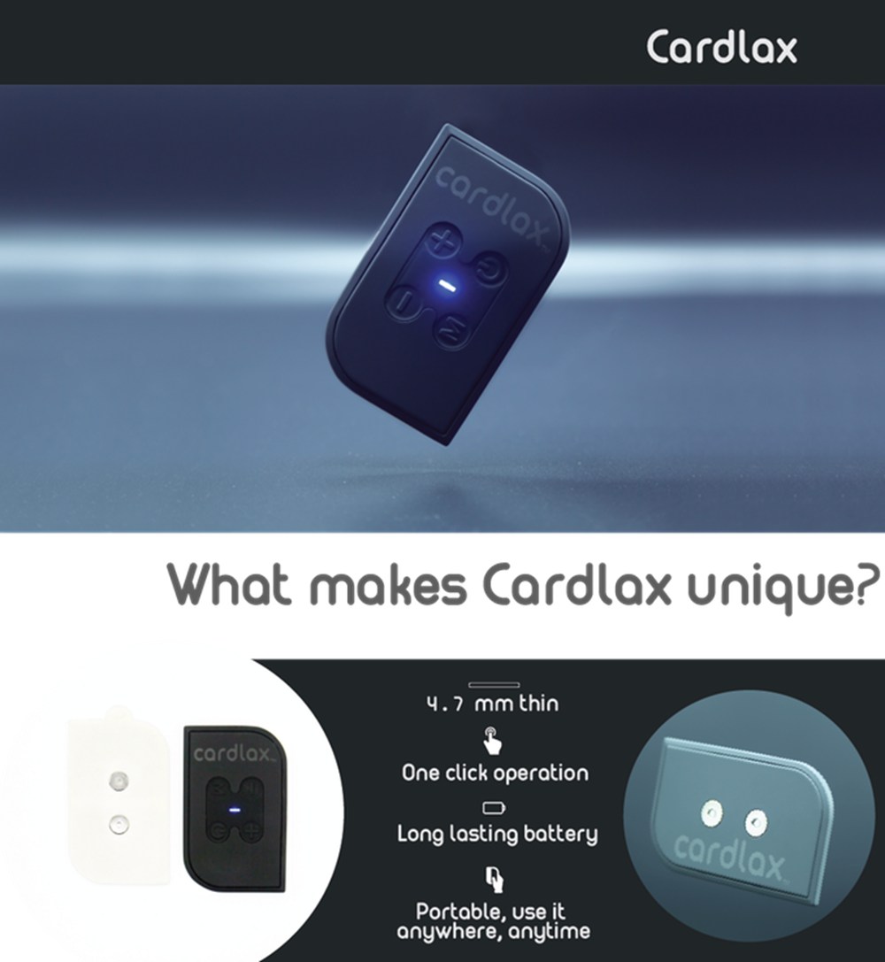 Cardlax Portable Electric Card Massager 4-button Design Adjustable Frequency Relax Muscles Relieve Stress - Black