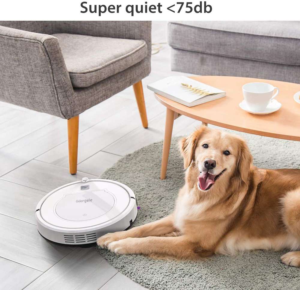 Goloele KK320A1N Sweeping Robot Vacuum Cleaner 900Pa Suction Four Cleaning Modes 330ml Dust Box Anti-fall Denser Working Time 90 Minutes - White