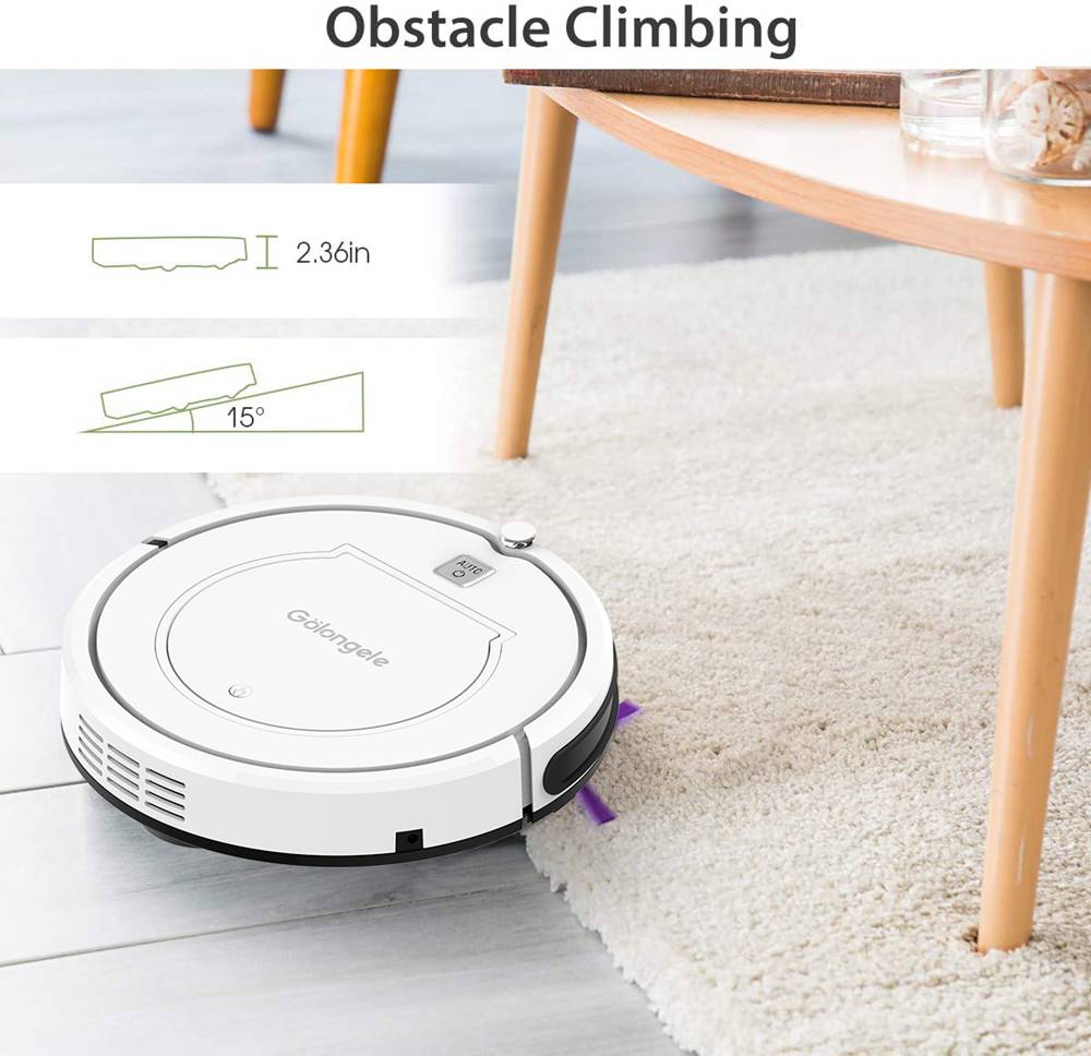 Goloele KK320A1N Sweeping Robot Vacuum Cleaner 900Pa Suction Four Cleaning Modes 330ml Dust Box Anti-fall Denser Working Time 90 Minutes - White