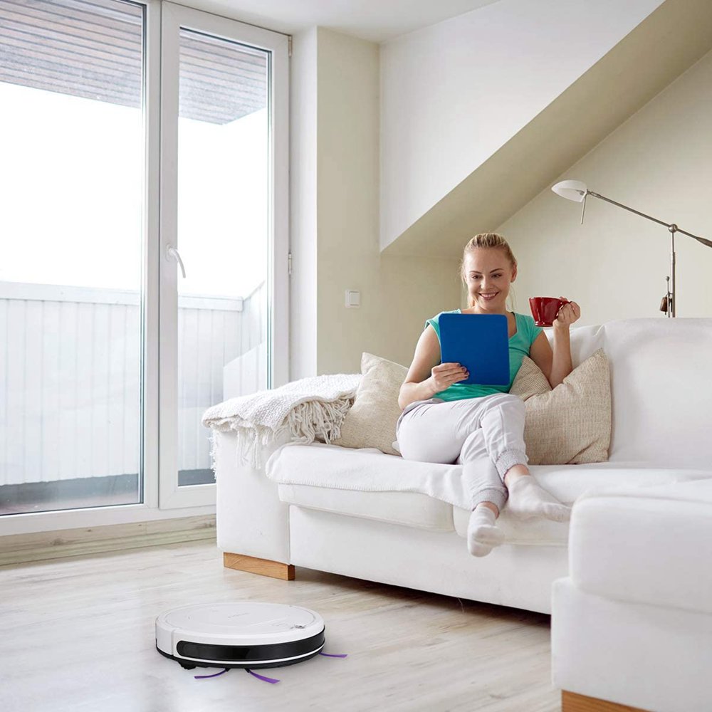 Goloele KK320A1N Sweeping Robot Vacuum Cleaner 900Pa Suction Four Cleaning Modes 330ml Dust Box Anti-fall Denser Working Time 90 Minutes - White