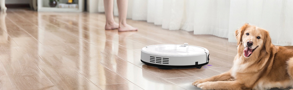 Goloele KK320A1N Sweeping Robot Vacuum Cleaner 900Pa Suction Four Cleaning Modes 330ml Dust Box Anti-fall Denser Working Time 90 Minutes - White
