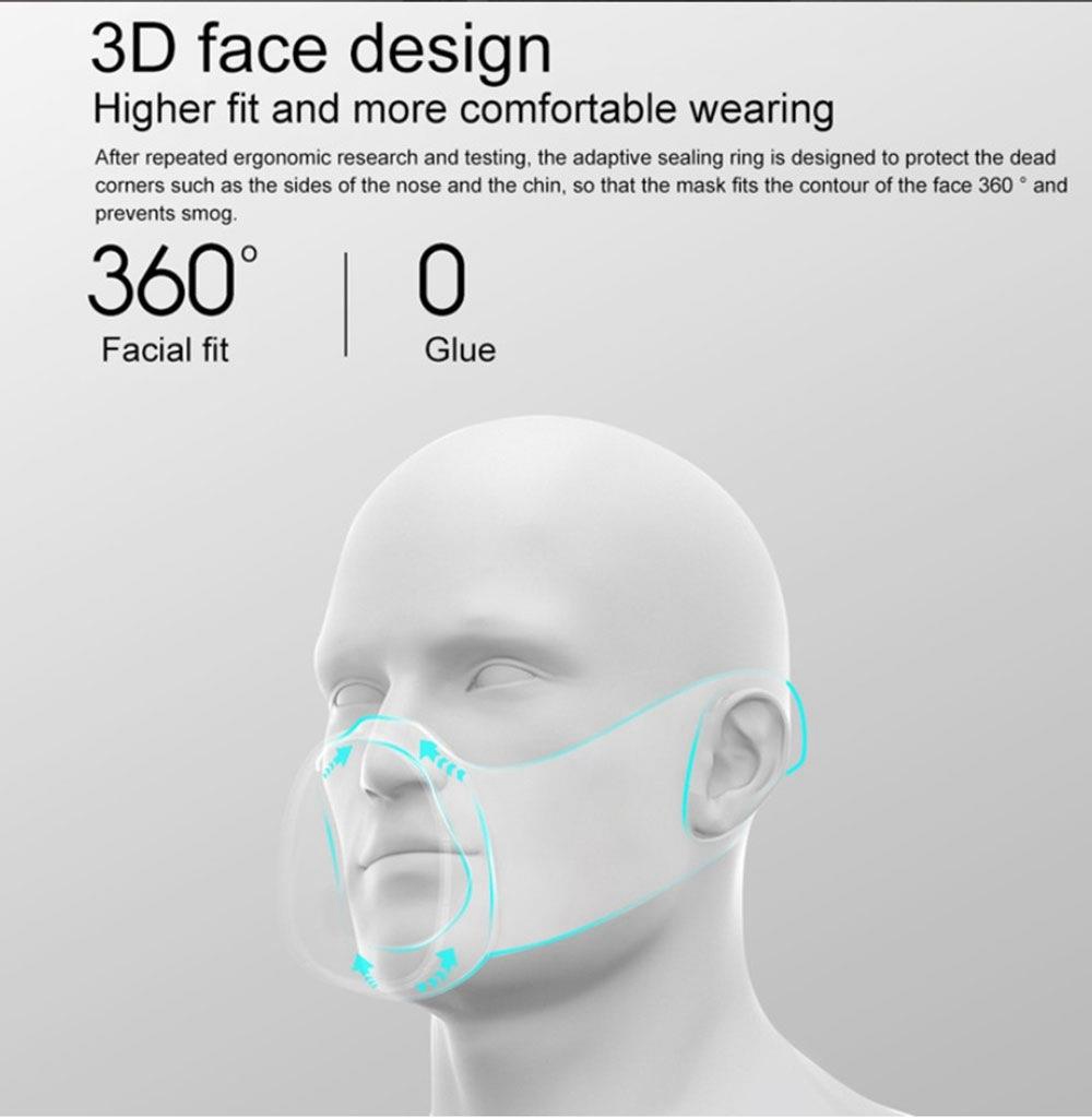 Hootim Smart Anti-haze Sterilization Mask Active Air Supply Breathing Valve Element H11 Filter 3-layer Filtration Efficiency 98.9% 760mAh Battery - Black