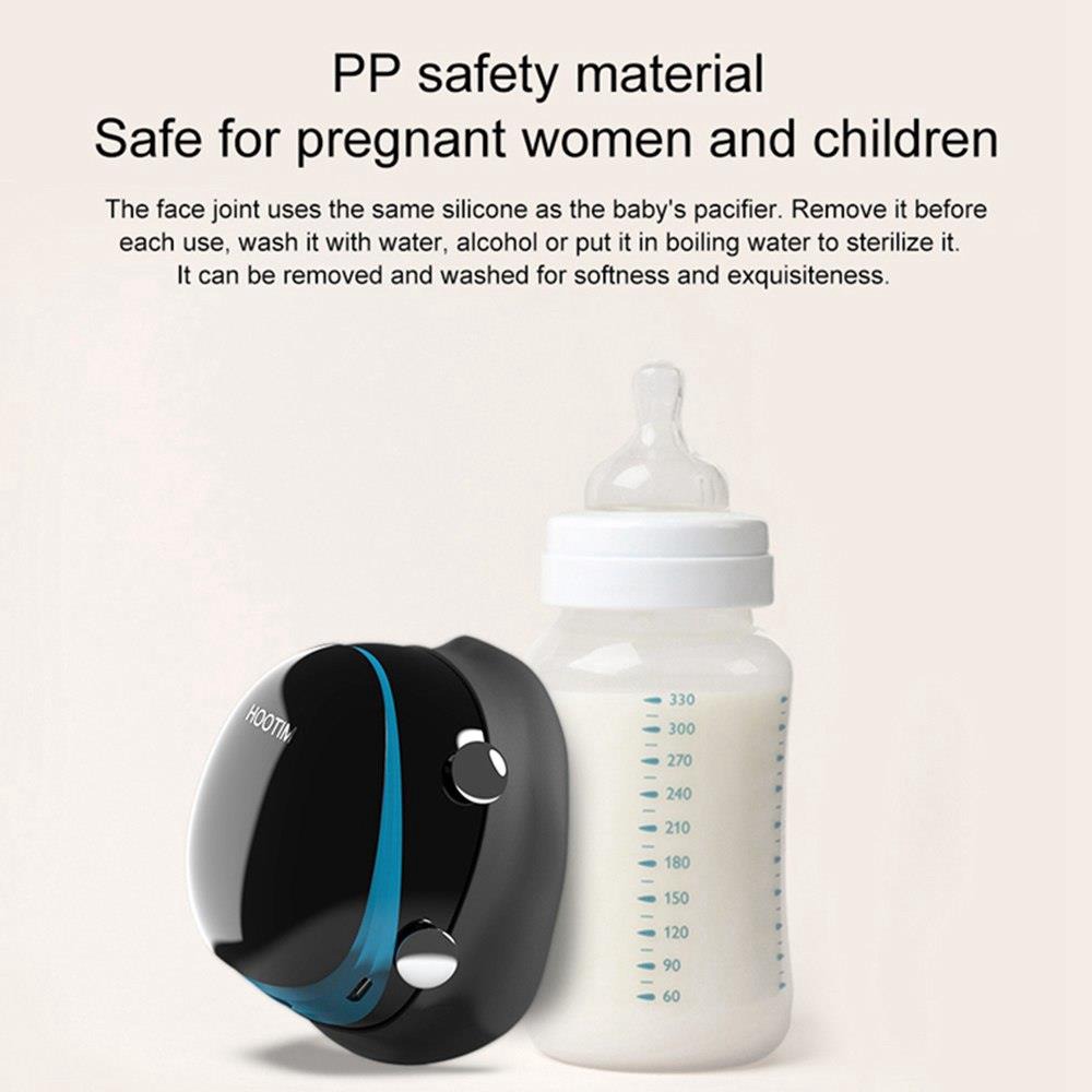 Hootim Smart Anti-haze Sterilization Mask Active Air Supply Breathing Valve Element H11 Filter 3-layer Filtration Efficiency 98.9% 760mAh Battery - Black