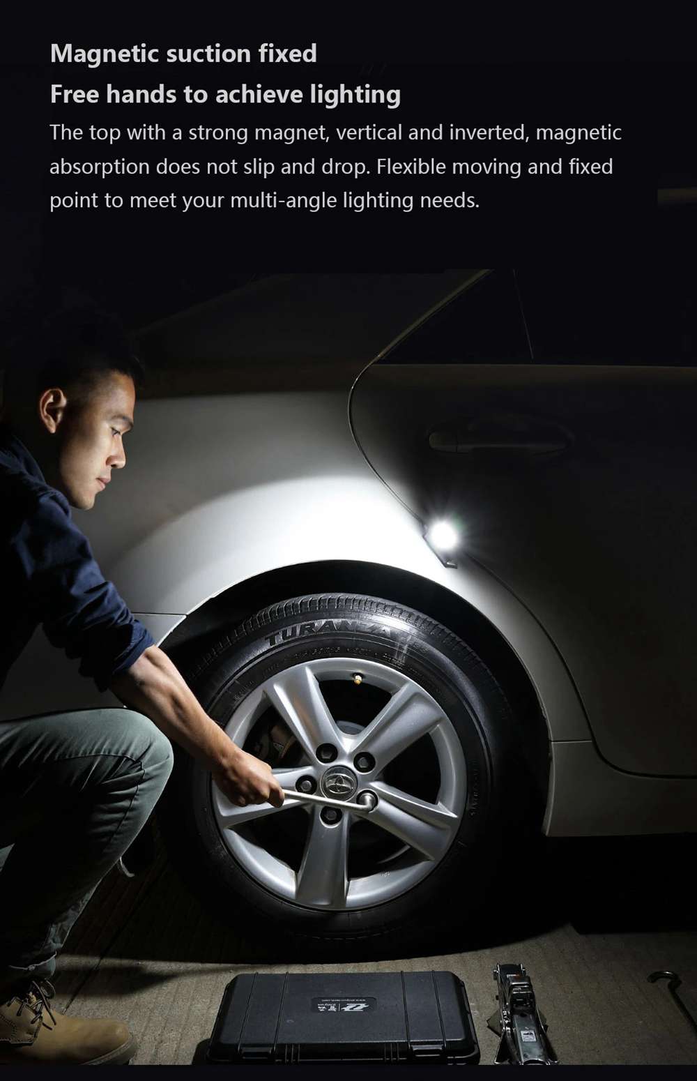 NexTool Multifunction Lifesaving Hammer Emergency Lighting Tungsten Steel Hammer Head Built-in Rope Cutter Magnet Fixed USB Charging Mobile Power - Black