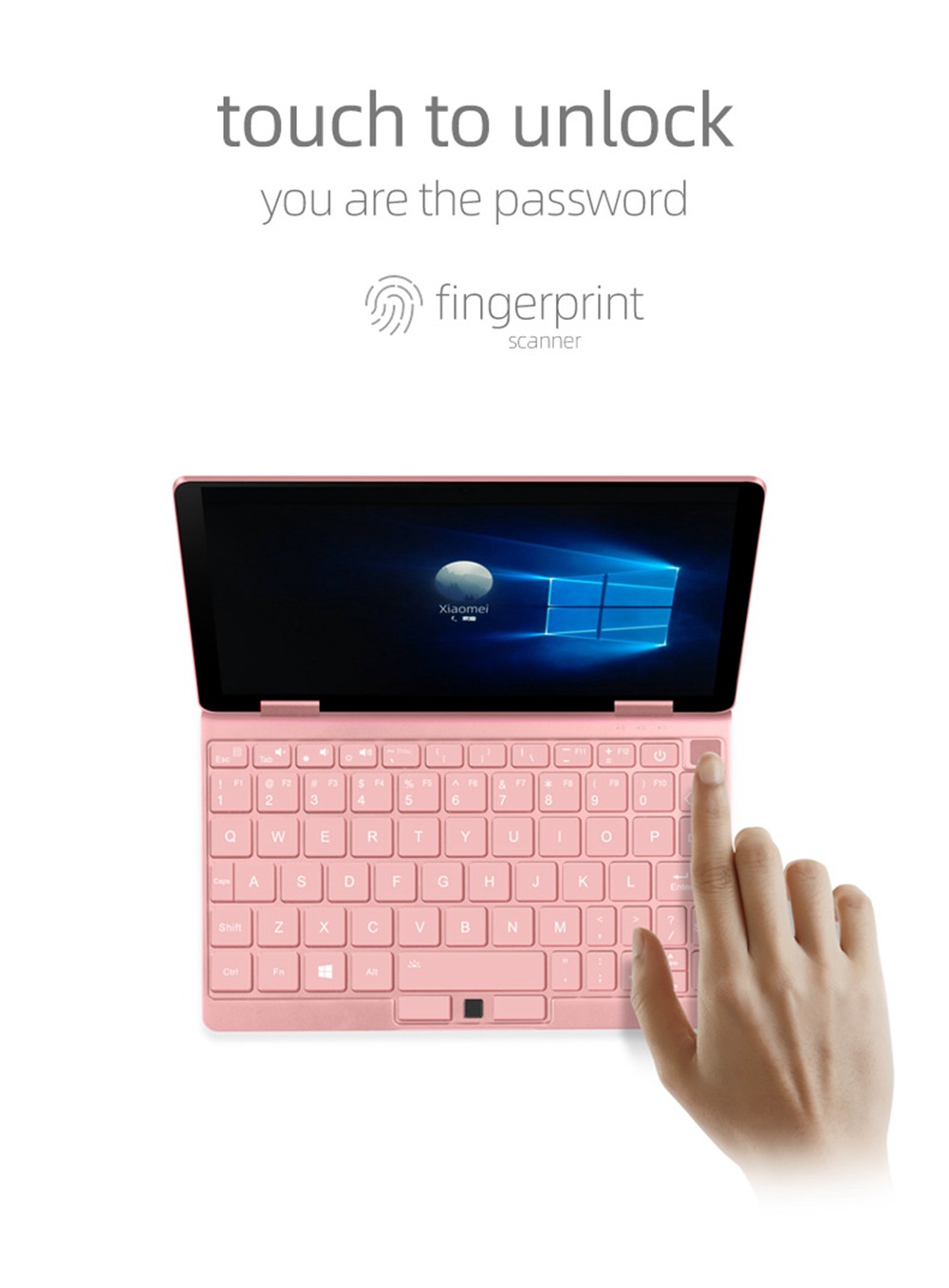 One Netbook One Mix 3S+ Yoga Pocket Laptop Intel Core i3-10110Y 8.4 Inch 2560*1600 IPS Screen 8GB RAM 256GB ROM Backlit Keyboard Windows 10 - Pink