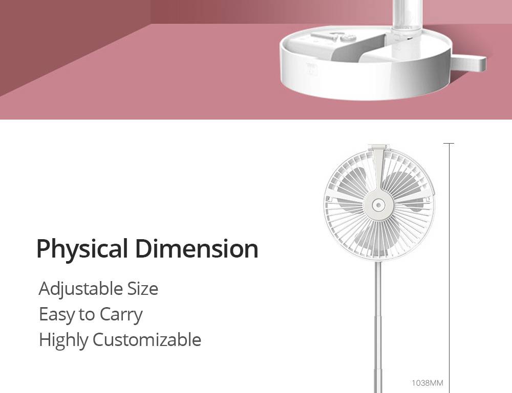 Portable Multifunction Folding Replenishment Fan Four Modes Long Battery Life - Pink