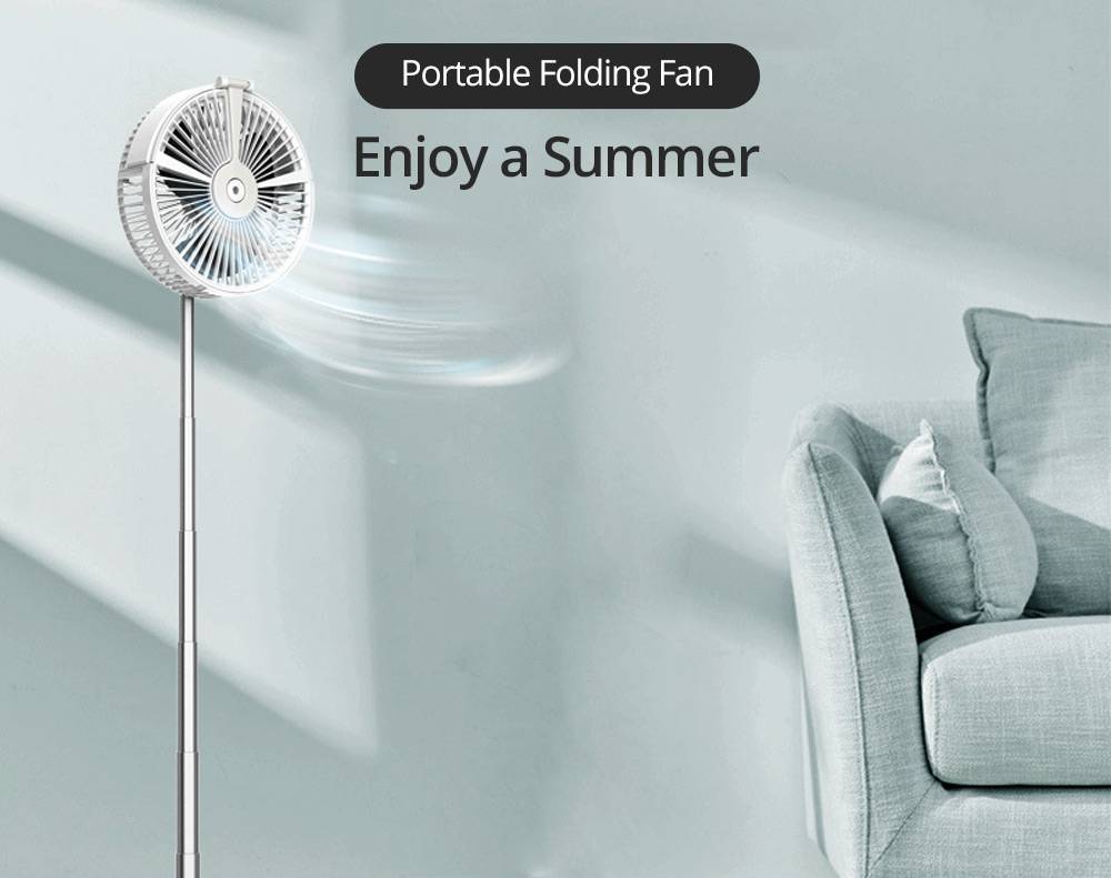 Portable Multifunction Folding Replenishment Fan Four Modes Long Battery Life - Pink