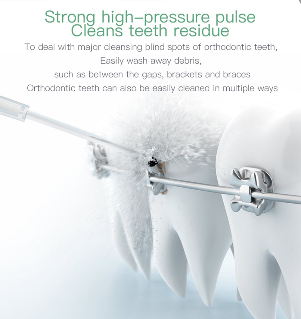 Portable Teeth Irrigator Mute Oral Care Three Modes USB Charging IPX7 Waterproof - White