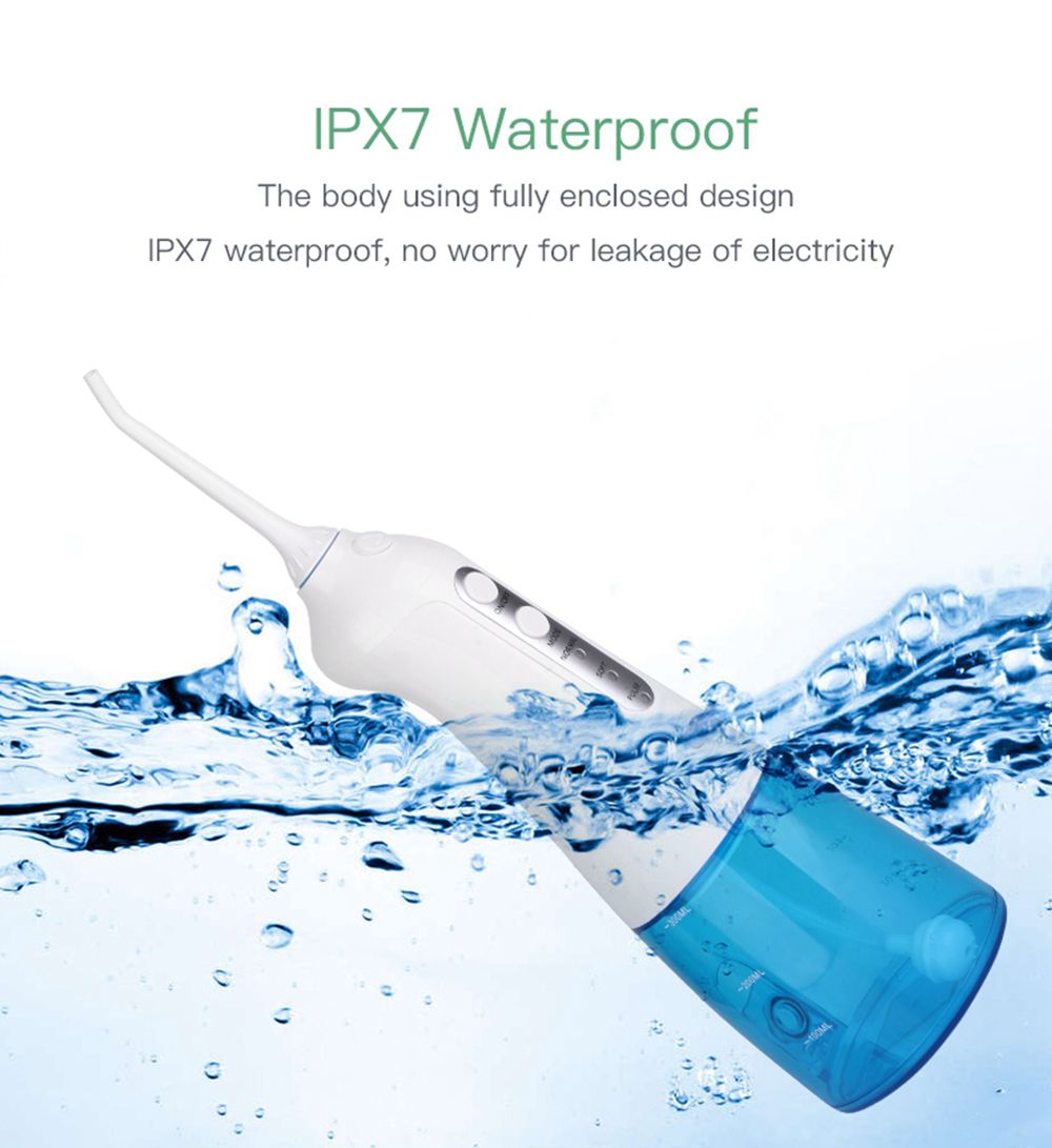 Portable Teeth Irrigator Mute Oral Care Three Modes USB Charging IPX7 Waterproof - White