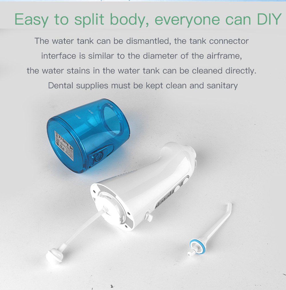 Portable Teeth Irrigator Mute Oral Care Three Modes USB Charging IPX7 Waterproof - White